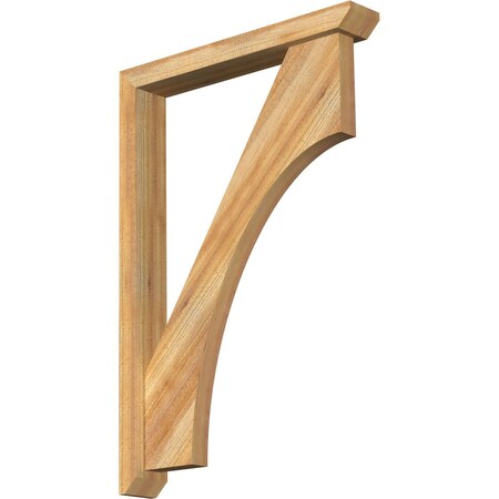 Ekena Millwork Westlake Slat Rough Sawn Bracket w/ Offset Brace, Western Red Cedar, 4"W x 26"D x 38"H BKT0402X26X38WTL06RWR